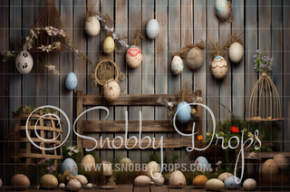 Rustic Easter Wall Fabric Backdrop-Fabric Photography Backdrop-Snobby Drops Fabric Backdrops for Photography, Exclusive Designs by Tara Mapes Photography, Enchanted Eye Creations by Tara Mapes, photography backgrounds, photography backdrops, fast shipping, US backdrops, cheap photography backdrops