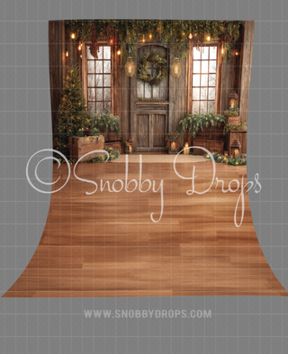 Rustic Pine Christmas Fabric Backdrop Sweep-Fabric Photography Sweep-Snobby Drops Fabric Backdrops for Photography, Exclusive Designs by Tara Mapes Photography, Enchanted Eye Creations by Tara Mapes, photography backgrounds, photography backdrops, fast shipping, US backdrops, cheap photography backdrops