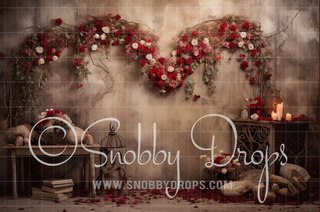 Rustic Valentine Fabric Backdrop-Fabric Photography Backdrop-Snobby Drops Fabric Backdrops for Photography, Exclusive Designs by Tara Mapes Photography, Enchanted Eye Creations by Tara Mapes, photography backgrounds, photography backdrops, fast shipping, US backdrops, cheap photography backdrops