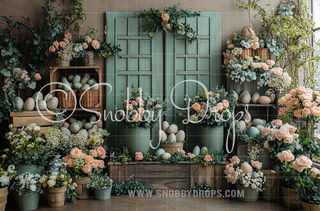 Sage and Blush Easter Fabric Backdrop-Fabric Photography Backdrop-Snobby Drops Fabric Backdrops for Photography, Exclusive Designs by Tara Mapes Photography, Enchanted Eye Creations by Tara Mapes, photography backgrounds, photography backdrops, fast shipping, US backdrops, cheap photography backdrops