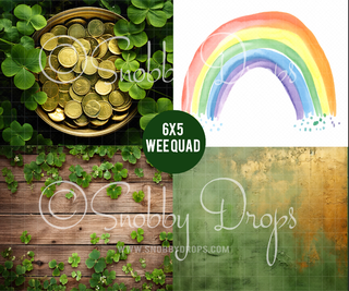 Saint Patricks Day Irish Wee Quad-Rubber Wee Floor-Snobby Drops Fabric Backdrops for Photography, Exclusive Designs by Tara Mapes Photography, Enchanted Eye Creations by Tara Mapes, photography backgrounds, photography backdrops, fast shipping, US backdrops, cheap photography backdrops