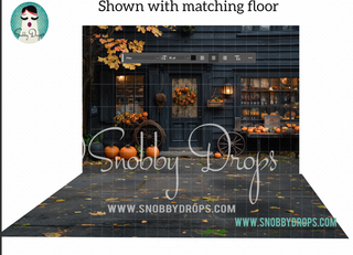 Salem Shop Halloween Fabric Backdrop-Fabric Photography Backdrop-Snobby Drops Fabric Backdrops for Photography, Exclusive Designs by Tara Mapes Photography, Enchanted Eye Creations by Tara Mapes, photography backgrounds, photography backdrops, fast shipping, US backdrops, cheap photography backdrops