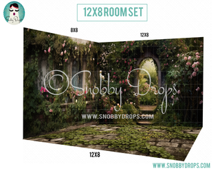 Secret Garden 3 piece Fabric Room Set With Rubber Backed Floor-Photography Backdrop Room Set Rubber-Snobby Drops Fabric Backdrops for Photography, Exclusive Designs by Tara Mapes Photography, Enchanted Eye Creations by Tara Mapes, photography backgrounds, photography backdrops, fast shipping, US backdrops, cheap photography backdrops