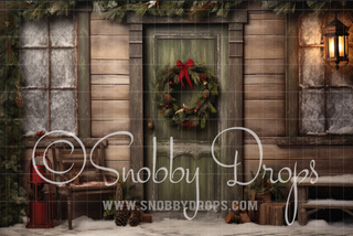 Shabby Chic Christmas Cabin 2-Piece Fabric Room Set-Photography Backdrop 2P Room Set-Snobby Drops Fabric Backdrops for Photography, Exclusive Designs by Tara Mapes Photography, Enchanted Eye Creations by Tara Mapes, photography backgrounds, photography backdrops, fast shipping, US backdrops, cheap photography backdrops