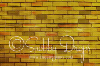 Shades of Yellow Brick Rubber Backed Floor-Floor-Snobby Drops Fabric Backdrops for Photography, Exclusive Designs by Tara Mapes Photography, Enchanted Eye Creations by Tara Mapes, photography backgrounds, photography backdrops, fast shipping, US backdrops, cheap photography backdrops