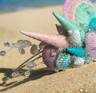 Shimmery Shells Pastel Mermaid Crown-Accessories-Snobby Drops Fabric Backdrops for Photography, Exclusive Designs by Tara Mapes Photography, Enchanted Eye Creations by Tara Mapes, photography backgrounds, photography backdrops, fast shipping, US backdrops, cheap photography backdrops