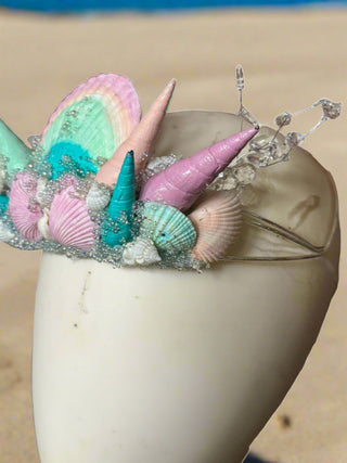 Shimmery Shells Pastel Mermaid Crown-Accessories-Snobby Drops Fabric Backdrops for Photography, Exclusive Designs by Tara Mapes Photography, Enchanted Eye Creations by Tara Mapes, photography backgrounds, photography backdrops, fast shipping, US backdrops, cheap photography backdrops