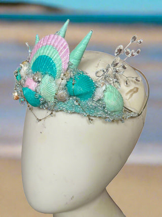 Shimmery Shells Pastel Mermaid Crown-Accessories-Snobby Drops Fabric Backdrops for Photography, Exclusive Designs by Tara Mapes Photography, Enchanted Eye Creations by Tara Mapes, photography backgrounds, photography backdrops, fast shipping, US backdrops, cheap photography backdrops