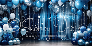 Silver and Blue Dance Backdrop-Fabric Photography Backdrop-Snobby Drops Fabric Backdrops for Photography, Exclusive Designs by Tara Mapes Photography, Enchanted Eye Creations by Tara Mapes, photography backgrounds, photography backdrops, fast shipping, US backdrops, cheap photography backdrops