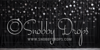 Silver Stars Dance Backdrop-Fabric Photography Backdrop-Snobby Drops Fabric Backdrops for Photography, Exclusive Designs by Tara Mapes Photography, Enchanted Eye Creations by Tara Mapes, photography backgrounds, photography backdrops, fast shipping, US backdrops, cheap photography backdrops