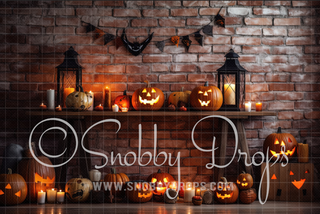 Smilin' Punkins Halloween Fabric Backdrop-Fabric Photography Backdrop-Snobby Drops Fabric Backdrops for Photography, Exclusive Designs by Tara Mapes Photography, Enchanted Eye Creations by Tara Mapes, photography backgrounds, photography backdrops, fast shipping, US backdrops, cheap photography backdrops