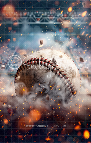 Smoky Baseball Sports Fabric Backdrop Sweep-Fabric Photography Sweep-Snobby Drops Fabric Backdrops for Photography, Exclusive Designs by Tara Mapes Photography, Enchanted Eye Creations by Tara Mapes, photography backgrounds, photography backdrops, fast shipping, US backdrops, cheap photography backdrops