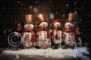 Snowman's Hot Chocolate Fabric Backdrop-Fabric Photography Backdrop-Snobby Drops Fabric Backdrops for Photography, Exclusive Designs by Tara Mapes Photography, Enchanted Eye Creations by Tara Mapes, photography backgrounds, photography backdrops, fast shipping, US backdrops, cheap photography backdrops