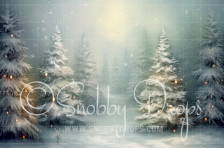 Soft Winter Pines Fabric Backdrop-Fabric Photography Backdrop-Snobby Drops Fabric Backdrops for Photography, Exclusive Designs by Tara Mapes Photography, Enchanted Eye Creations by Tara Mapes, photography backgrounds, photography backdrops, fast shipping, US backdrops, cheap photography backdrops