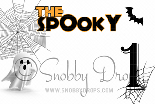 Spooky One Cake Smash Fabric Tot Drop-Fabric Photography Tot Drop-Snobby Drops Fabric Backdrops for Photography, Exclusive Designs by Tara Mapes Photography, Enchanted Eye Creations by Tara Mapes, photography backgrounds, photography backdrops, fast shipping, US backdrops, cheap photography backdrops