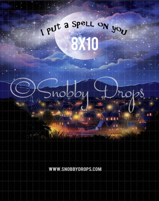 Spooky Sisters Spell on You Witch Fabric Backdrop Sweep-Fabric Photography Sweep-Snobby Drops Fabric Backdrops for Photography, Exclusive Designs by Tara Mapes Photography, Enchanted Eye Creations by Tara Mapes, photography backgrounds, photography backdrops, fast shipping, US backdrops, cheap photography backdrops