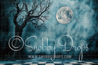 Spooky Tree Halloween Fabric Backdrop-Fabric Photography Backdrop-Snobby Drops Fabric Backdrops for Photography, Exclusive Designs by Tara Mapes Photography, Enchanted Eye Creations by Tara Mapes, photography backgrounds, photography backdrops, fast shipping, US backdrops, cheap photography backdrops