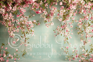 Spring Cascading Flowers Fabric Backdrop-Fabric Photography Backdrop-Snobby Drops Fabric Backdrops for Photography, Exclusive Designs by Tara Mapes Photography, Enchanted Eye Creations by Tara Mapes, photography backgrounds, photography backdrops, fast shipping, US backdrops, cheap photography backdrops