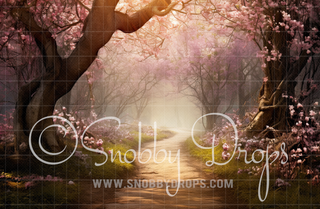 Spring Trees in Bloom Fabric Backdrop-Fabric Photography Backdrop-Snobby Drops Fabric Backdrops for Photography, Exclusive Designs by Tara Mapes Photography, Enchanted Eye Creations by Tara Mapes, photography backgrounds, photography backdrops, fast shipping, US backdrops, cheap photography backdrops