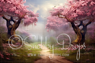 Spring Path Fabric Backdrop-Fabric Photography Backdrop-Snobby Drops Fabric Backdrops for Photography, Exclusive Designs by Tara Mapes Photography, Enchanted Eye Creations by Tara Mapes, photography backgrounds, photography backdrops, fast shipping, US backdrops, cheap photography backdrops