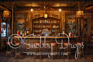 Spurs and Spirits Old West Saloon Fabric Backdrop-Fabric Photography Backdrop-Snobby Drops Fabric Backdrops for Photography, Exclusive Designs by Tara Mapes Photography, Enchanted Eye Creations by Tara Mapes, photography backgrounds, photography backdrops, fast shipping, US backdrops, cheap photography backdrops
