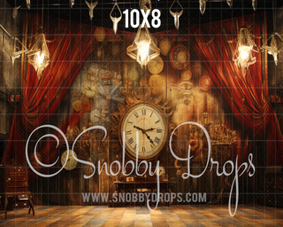 Steampunk Studio Fabric Backdrop-Fabric Photography Backdrop-Snobby Drops Fabric Backdrops for Photography, Exclusive Designs by Tara Mapes Photography, Enchanted Eye Creations by Tara Mapes, photography backgrounds, photography backdrops, fast shipping, US backdrops, cheap photography backdrops
