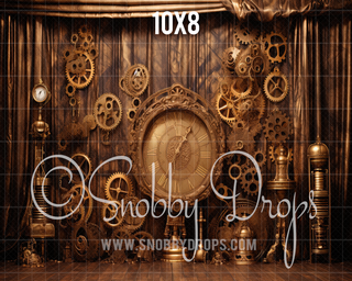 Steampunk Studio Fabric Backdrop-Fabric Photography Backdrop-Snobby Drops Fabric Backdrops for Photography, Exclusive Designs by Tara Mapes Photography, Enchanted Eye Creations by Tara Mapes, photography backgrounds, photography backdrops, fast shipping, US backdrops, cheap photography backdrops