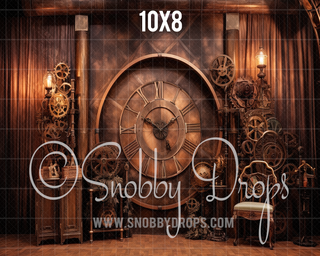 Steampunk Studio Fabric Backdrop-Fabric Photography Backdrop-Snobby Drops Fabric Backdrops for Photography, Exclusive Designs by Tara Mapes Photography, Enchanted Eye Creations by Tara Mapes, photography backgrounds, photography backdrops, fast shipping, US backdrops, cheap photography backdrops