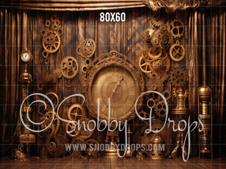 Steampunk Studio Fabric Backdrop-Fabric Photography Backdrop-Snobby Drops Fabric Backdrops for Photography, Exclusive Designs by Tara Mapes Photography, Enchanted Eye Creations by Tara Mapes, photography backgrounds, photography backdrops, fast shipping, US backdrops, cheap photography backdrops