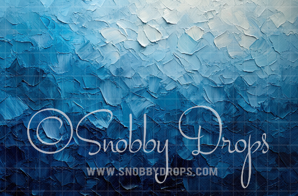 Stormy Sea Blue Texture Fine Art Fabric Backdrop by Snobby Drops