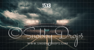 Stormy Stadium Sports Fabric Backdrop-Fabric Photography Backdrop-Snobby Drops Fabric Backdrops for Photography, Exclusive Designs by Tara Mapes Photography, Enchanted Eye Creations by Tara Mapes, photography backgrounds, photography backdrops, fast shipping, US backdrops, cheap photography backdrops