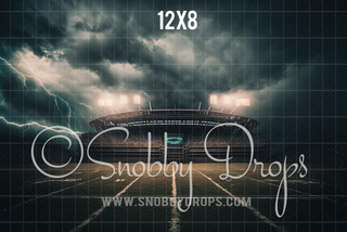 Stormy Stadium Sports Fabric Backdrop-Fabric Photography Backdrop-Snobby Drops Fabric Backdrops for Photography, Exclusive Designs by Tara Mapes Photography, Enchanted Eye Creations by Tara Mapes, photography backgrounds, photography backdrops, fast shipping, US backdrops, cheap photography backdrops