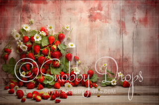 Strawberry Studio Fabric Backdrop-Fabric Photography Backdrop-Snobby Drops Fabric Backdrops for Photography, Exclusive Designs by Tara Mapes Photography, Enchanted Eye Creations by Tara Mapes, photography backgrounds, photography backdrops, fast shipping, US backdrops, cheap photography backdrops