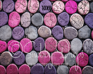 Sugar Plum Pink and Purple Stone Fabric or Rubber Backed Floor-Floor-Snobby Drops Fabric Backdrops for Photography, Exclusive Designs by Tara Mapes Photography, Enchanted Eye Creations by Tara Mapes, photography backgrounds, photography backdrops, fast shipping, US backdrops, cheap photography backdrops