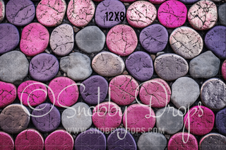 Sugar Plum Pink and Purple Stone Rubber Backed Floor-Floor-Snobby Drops Fabric Backdrops for Photography, Exclusive Designs by Tara Mapes Photography, Enchanted Eye Creations by Tara Mapes, photography backgrounds, photography backdrops, fast shipping, US backdrops, cheap photography backdrops