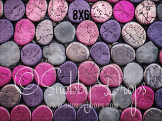 Sugar Plum Pink and Purple Stone Fabric or Rubber Backed Floor-Floor-Snobby Drops Fabric Backdrops for Photography, Exclusive Designs by Tara Mapes Photography, Enchanted Eye Creations by Tara Mapes, photography backgrounds, photography backdrops, fast shipping, US backdrops, cheap photography backdrops