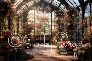 Summer Floral Greenhouse Fabric Backdrop-Fabric Photography Backdrop-Snobby Drops Fabric Backdrops for Photography, Exclusive Designs by Tara Mapes Photography, Enchanted Eye Creations by Tara Mapes, photography backgrounds, photography backdrops, fast shipping, US backdrops, cheap photography backdrops