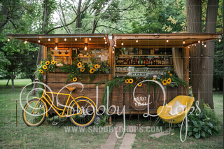 Sunflower Cart Fabric Backdrop-Fabric Photography Backdrop-Snobby Drops Fabric Backdrops for Photography, Exclusive Designs by Tara Mapes Photography, Enchanted Eye Creations by Tara Mapes, photography backgrounds, photography backdrops, fast shipping, US backdrops, cheap photography backdrops