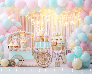 Sweet Cart Fabric Backdrop-Fabric Photography Backdrop-Snobby Drops Fabric Backdrops for Photography, Exclusive Designs by Tara Mapes Photography, Enchanted Eye Creations by Tara Mapes, photography backgrounds, photography backdrops, fast shipping, US backdrops, cheap photography backdrops