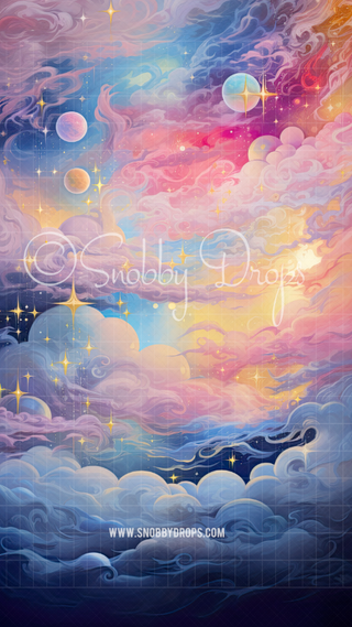 Sweet Starry Night Fabric Backdrop Sweep-Fabric Photography Sweep-Snobby Drops Fabric Backdrops for Photography, Exclusive Designs by Tara Mapes Photography, Enchanted Eye Creations by Tara Mapes, photography backgrounds, photography backdrops, fast shipping, US backdrops, cheap photography backdrops