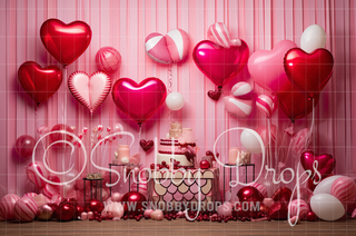 Sweet Studio Valentine Fabric Backdrop-Fabric Photography Backdrop-Snobby Drops Fabric Backdrops for Photography, Exclusive Designs by Tara Mapes Photography, Enchanted Eye Creations by Tara Mapes, photography backgrounds, photography backdrops, fast shipping, US backdrops, cheap photography backdrops