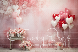 Sweet Studio Valentine Fabric Backdrop-Fabric Photography Backdrop-Snobby Drops Fabric Backdrops for Photography, Exclusive Designs by Tara Mapes Photography, Enchanted Eye Creations by Tara Mapes, photography backgrounds, photography backdrops, fast shipping, US backdrops, cheap photography backdrops