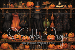 The Friendly Witch Wardrobe Halloween Fabric Backdrop-Fabric Photography Backdrop-Snobby Drops Fabric Backdrops for Photography, Exclusive Designs by Tara Mapes Photography, Enchanted Eye Creations by Tara Mapes, photography backgrounds, photography backdrops, fast shipping, US backdrops, cheap photography backdrops