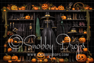 The Practical Witch Wardrobe Halloween Fabric Backdrop-Fabric Photography Backdrop-Snobby Drops Fabric Backdrops for Photography, Exclusive Designs by Tara Mapes Photography, Enchanted Eye Creations by Tara Mapes, photography backgrounds, photography backdrops, fast shipping, US backdrops, cheap photography backdrops