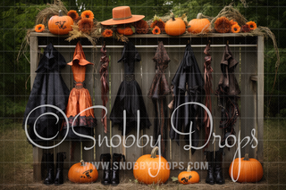 The Swanky Witch Wardrobe Halloween Fabric Backdrop-Fabric Photography Backdrop-Snobby Drops Fabric Backdrops for Photography, Exclusive Designs by Tara Mapes Photography, Enchanted Eye Creations by Tara Mapes, photography backgrounds, photography backdrops, fast shipping, US backdrops, cheap photography backdrops