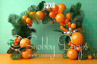 Tropical Balloon Arch Backdrop-Fabric Photography Backdrop-Snobby Drops Fabric Backdrops for Photography, Exclusive Designs by Tara Mapes Photography, Enchanted Eye Creations by Tara Mapes, photography backgrounds, photography backdrops, fast shipping, US backdrops, cheap photography backdrops