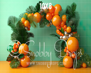 Tropical Balloon Arch Backdrop-Fabric Photography Backdrop-Snobby Drops Fabric Backdrops for Photography, Exclusive Designs by Tara Mapes Photography, Enchanted Eye Creations by Tara Mapes, photography backgrounds, photography backdrops, fast shipping, US backdrops, cheap photography backdrops