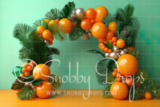 Tropical Balloon Arch Backdrop-Fabric Photography Backdrop-Snobby Drops Fabric Backdrops for Photography, Exclusive Designs by Tara Mapes Photography, Enchanted Eye Creations by Tara Mapes, photography backgrounds, photography backdrops, fast shipping, US backdrops, cheap photography backdrops