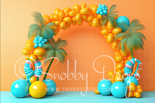 Tropical Balloon Arch Tot Drop-Fabric Photography Tot Drop-Snobby Drops Fabric Backdrops for Photography, Exclusive Designs by Tara Mapes Photography, Enchanted Eye Creations by Tara Mapes, photography backgrounds, photography backdrops, fast shipping, US backdrops, cheap photography backdrops