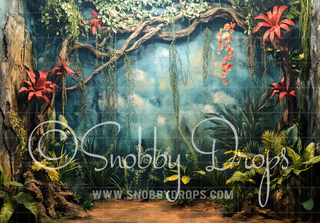 Tropical Jungle Fabric Backdrop-Fabric Photography Backdrop-Snobby Drops Fabric Backdrops for Photography, Exclusive Designs by Tara Mapes Photography, Enchanted Eye Creations by Tara Mapes, photography backgrounds, photography backdrops, fast shipping, US backdrops, cheap photography backdrops